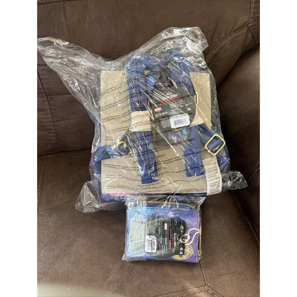 NWT Loungefly Marvel Comic Dr Strange Multiverse of Madness Wallet/Backpack set - Picture 12 of 12